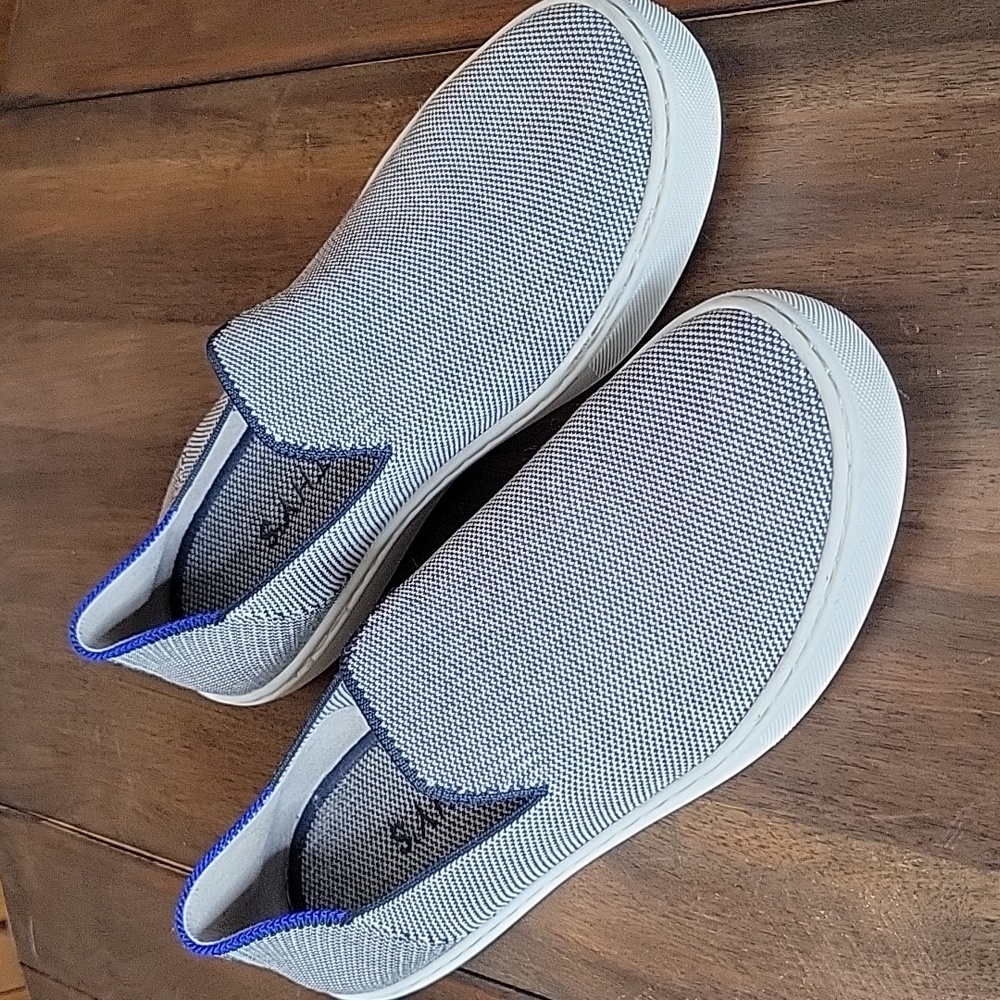 Rothy's ANCHOR Blue And White Women's Oroginal  Sneakers Sz 8
